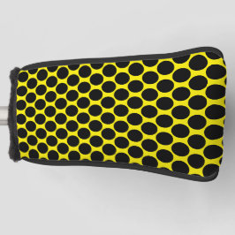 Bright Yellow with Black Dot Style Putter Cover Golf Headcover