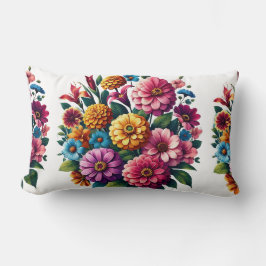 Bright Zinnias & Cosmos Blumengarten Lendenkissen