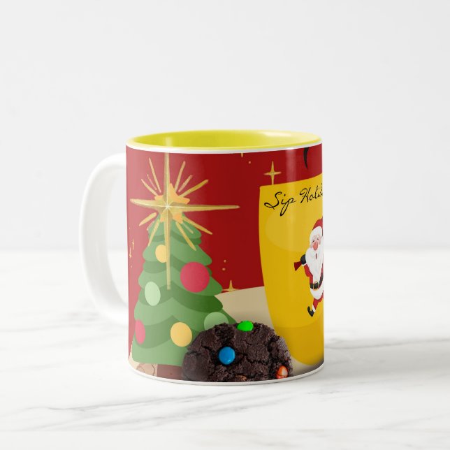 BrightChristmas Couleurs Café Mug (Devant gauche)