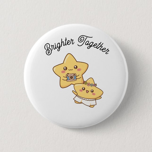 Brighter Together – Cute Couple Button Gift (Vorderseite)