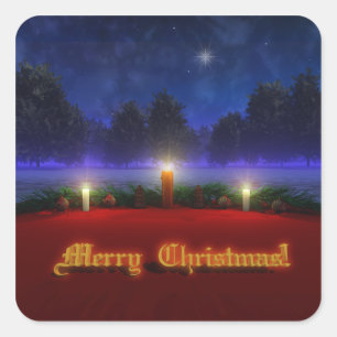 Brighter Visions Weihnachtskleber Quadratischer Aufkleber