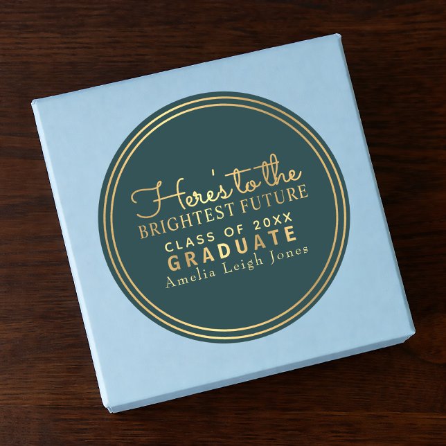 Brightest Future Gold Graduate Envelope Sticker (Von Creator hochgeladen)