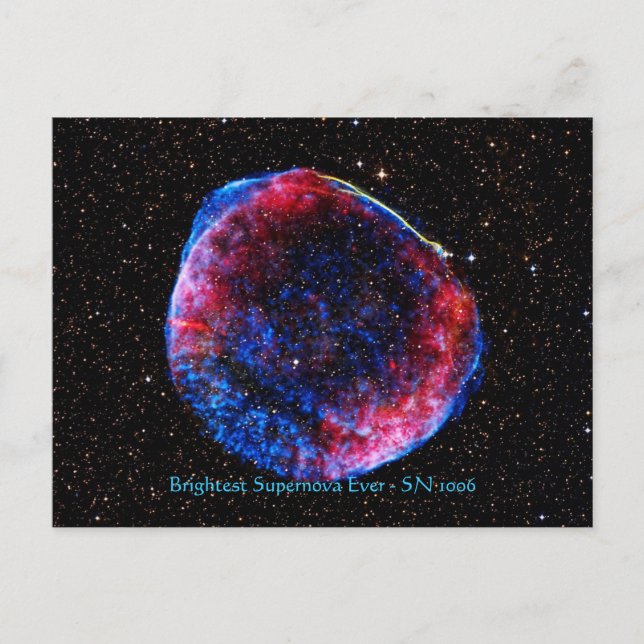 Brightest Supernova jemals Weltraumbild Postkarte (Vorderseite)