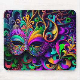 BRIGHTLY COLORED MARDI GRAS MASKS MOUSEPAD