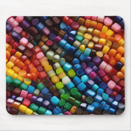 BRIGHTLY COLORED PLASTIC BEADS MOUSEPAD