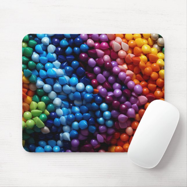 BRIGHTLY COLORED PLASTIC BEADS MOUSEPAD (Mit Mouse)