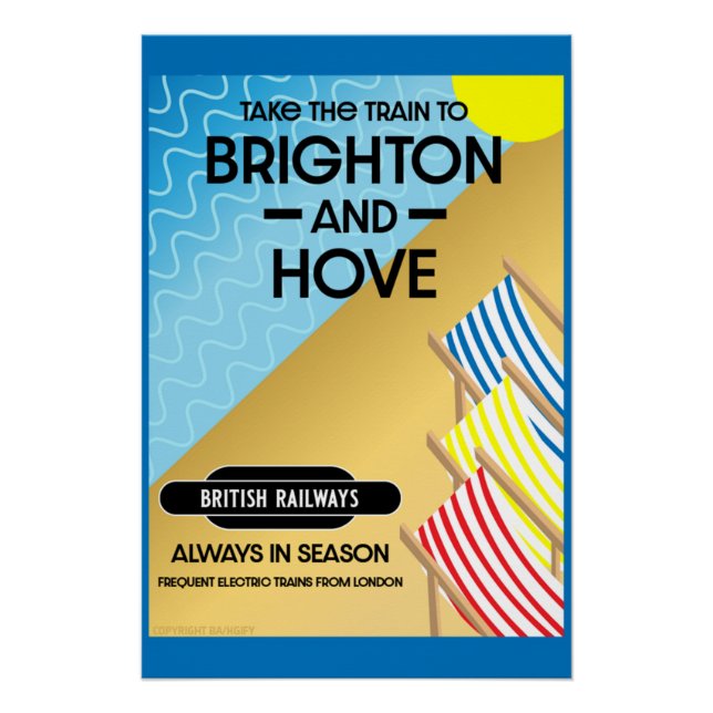 Brighton and Hove Travel Beach Art Poster (Vorderseite)