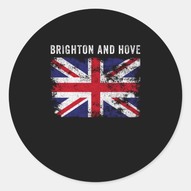 Brighton and Hove UK Flag British Souvenir Cool Runder Aufkleber (Vorderseite)