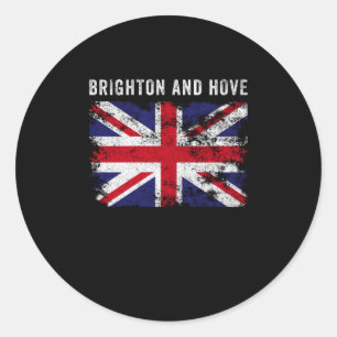 Brighton And Hove UK-Flagge Britisches Souvenir Co Runder Aufkleber