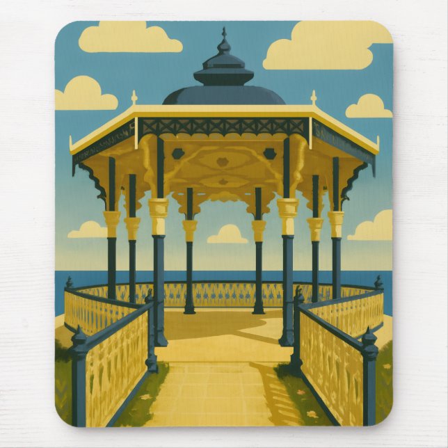 Brighton Bandstand - Kunst der Küstenarchitektur Mousepad (Vorne)