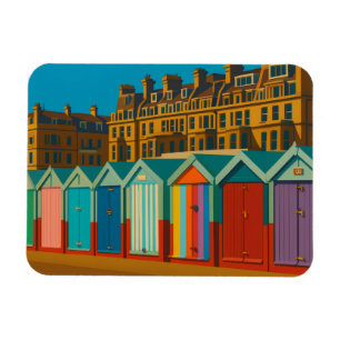 Brighton Beach Huts - farbenfrohe Küstendrucke Magnet