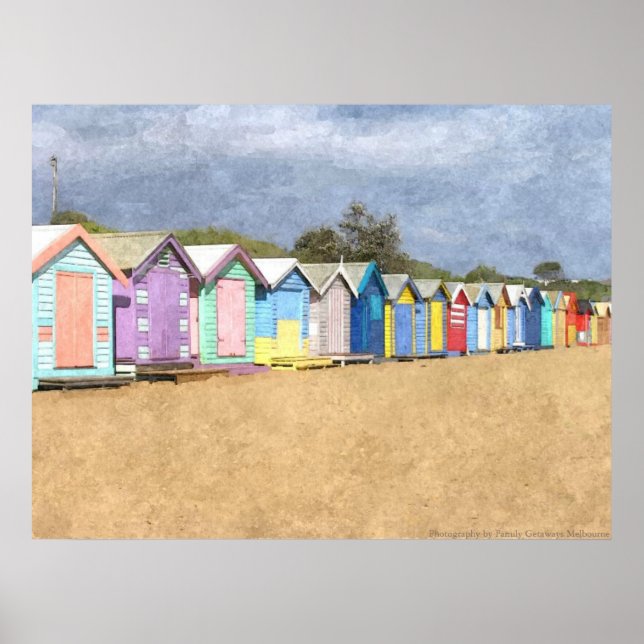Brighton Beach Huts Poster (Vorne)