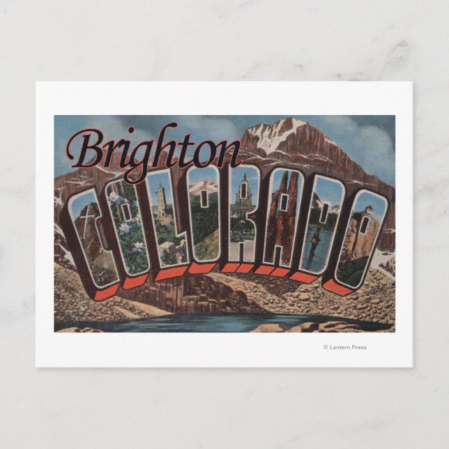 Brighton, Colorado - Große Buchstabenszenen Postkarte (Vorderseite)