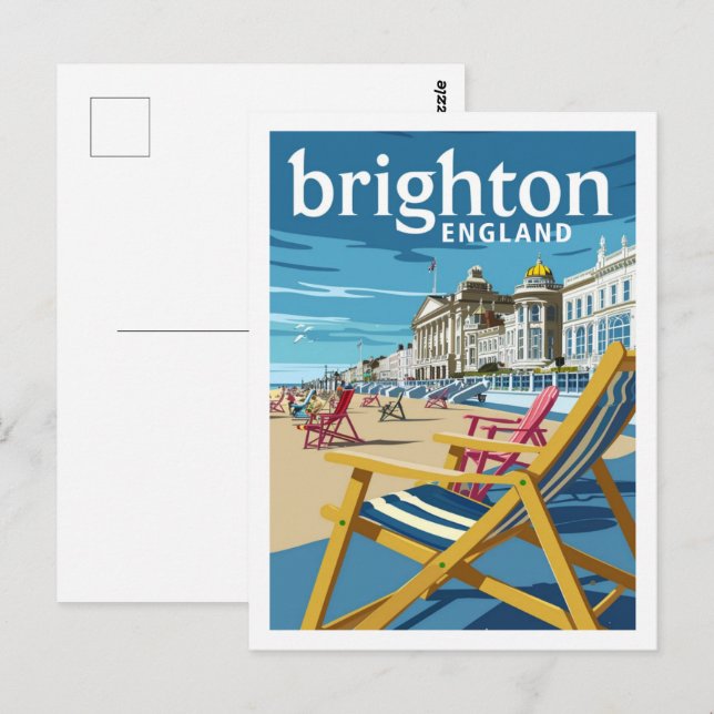 Brighton England Vintag Famous Travel Place Postkarte (Vorne/Hinten)