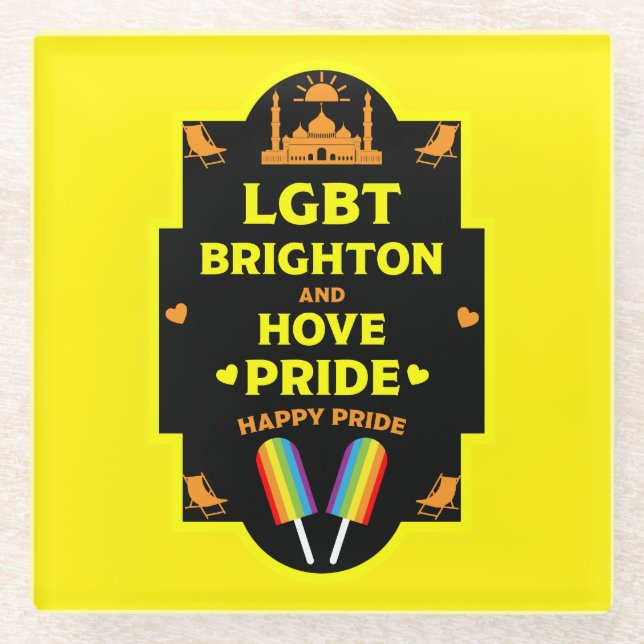 Brighton Gay Pride Glasuntersetzer (Vorderseite)