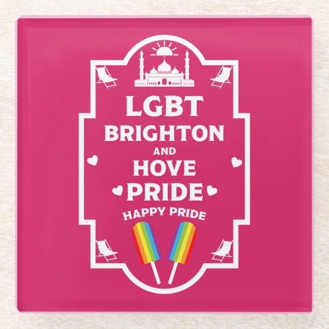 Brighton Gay Pride Glasuntersetzer (Vorderseite)
