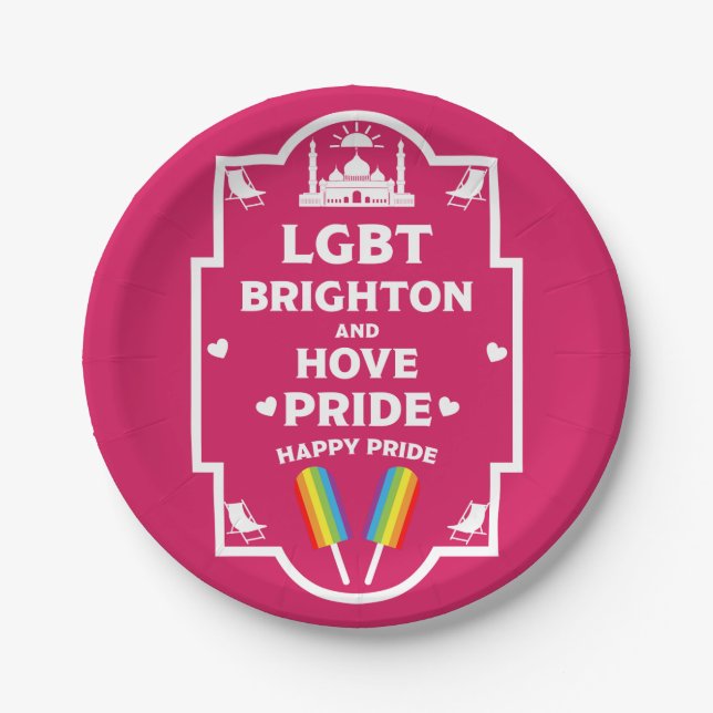 Brighton Gay Pride Pappteller (Vorderseite)