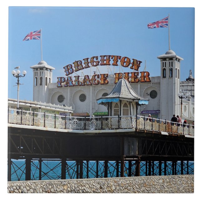 Brighton Palace Pier Blick Keramik Fliesen (Vorderseite)