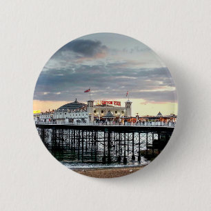 Brighton Pier Sunset Button