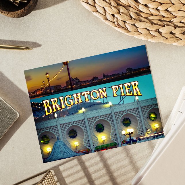 Brighton Pier UK Deux Photos Carte Postale (Créateur téléchargé)
