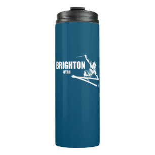 Brighton Resort Utah Skifahrer Thermosbecher