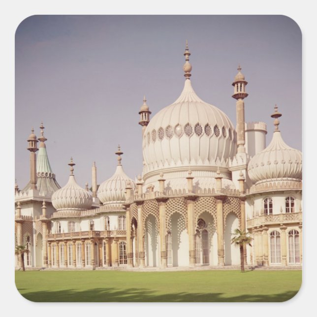 Brighton Royal Pavilion Quadratischer Aufkleber (Vorderseite)