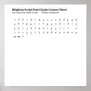 Brighton Script-Schriftzeichen-Kontaktblatt Poster