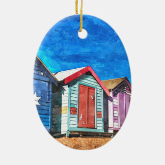 Brighton-Strand, der Kästen badet Keramikornament