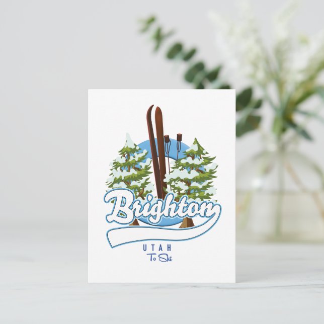 Brighton Utah für das Skilogo Postkarte (Stehend Vorderseite)