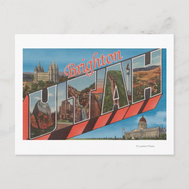 Brighton, Utah - Große Buchstabenszenen Postkarte (Vorderseite)