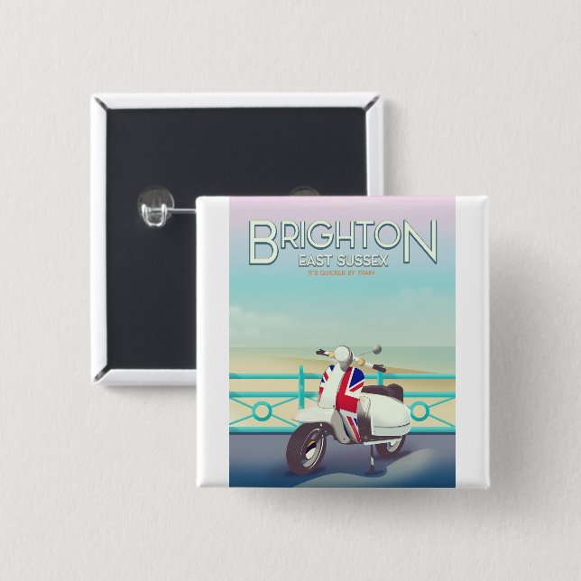 Brighton Vintag Gewerkschaft Jack Roller-Reiseplak Button (Vorne & Hinten)