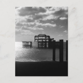 Brighton West Pier schwarz-weiß Postkarte