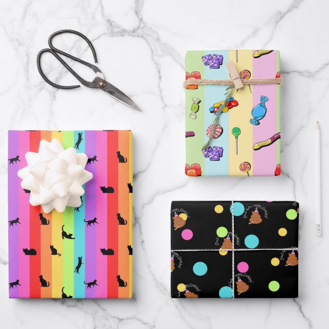 Brights Mix Wrapping Paper Set Geschenkpapier Set (Vorderseite)
