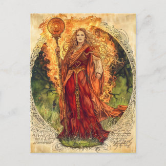 Brigide keltische Göttin des Feuers und der Heilun Postkarte