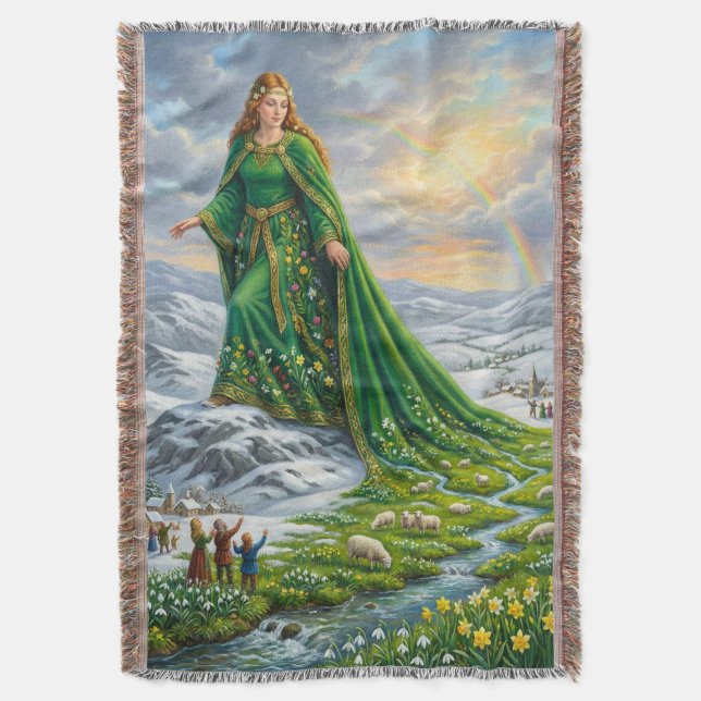 Brigids Mantel (Frühling bringen) Decke (Vorderseite Vertikal)