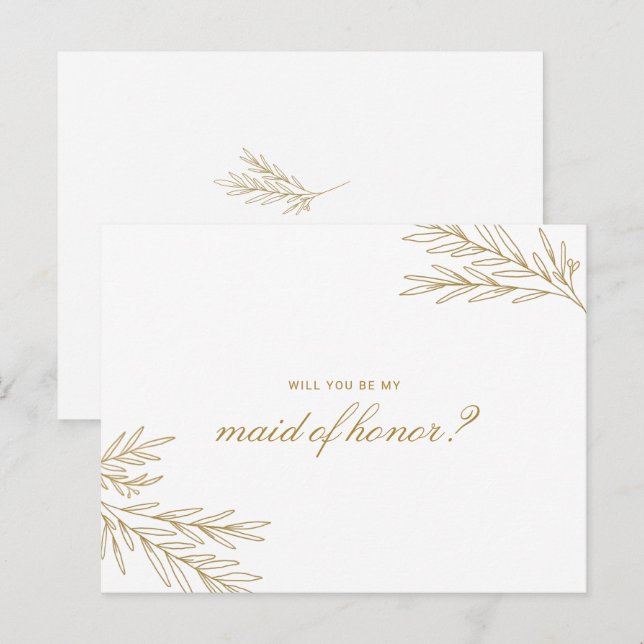 Brigitte Simple Minimal Werden Sie meine Bridesmai Einladungspostkarte (Vorne/Hinten)