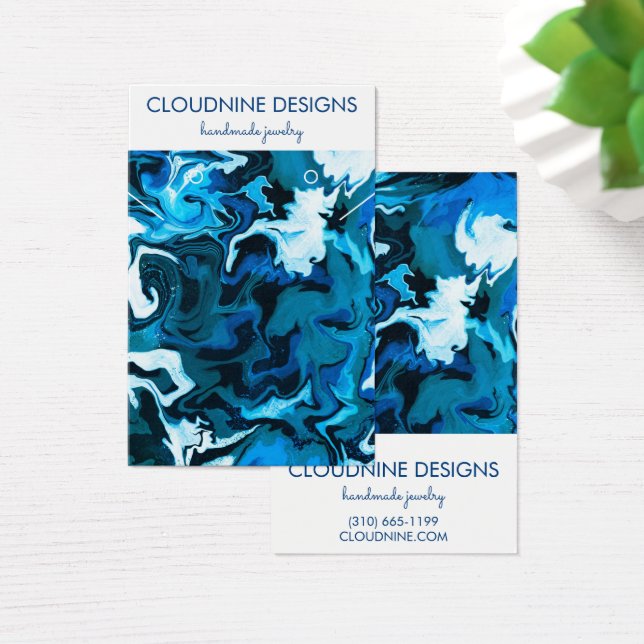 Brillant Bleu Paint Fils Élevant Collier Bijoux (Bureau)