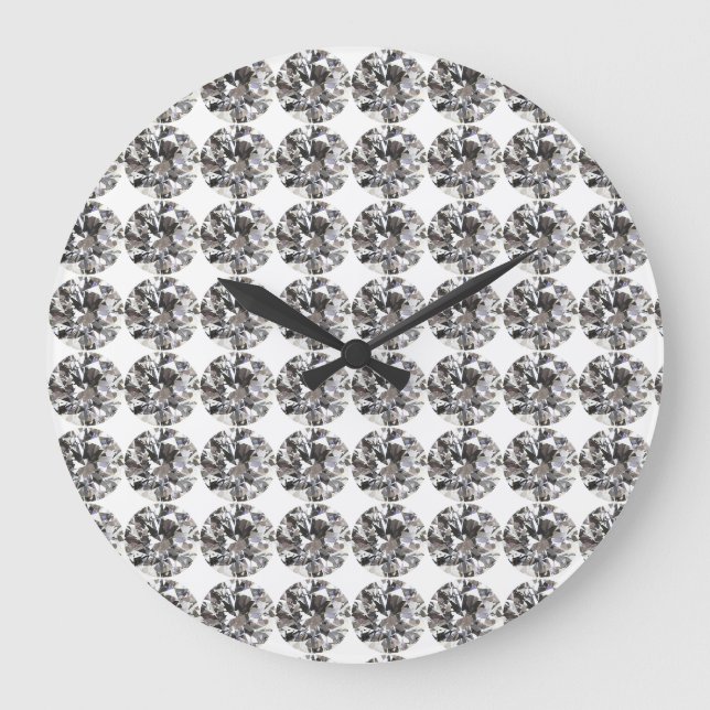 Brillant Round Diamond Große Wanduhr (Vorderseite)