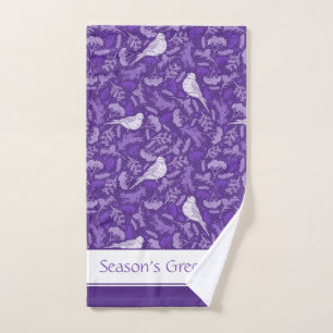 Brillant violet et blanc d'hiver Oiseau floral
