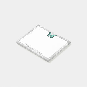 Brillante Aquamarine Butterfly Notes Post-it Klebezettel