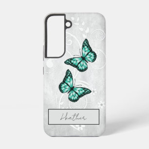 Brillante Aquamarine Schmetterlinge Samsung Galaxy Hülle