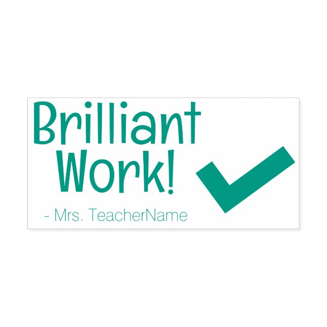 "Brillante Arbeit!" Schullehrer Rubber-Briefmarke Permastempel (Design)