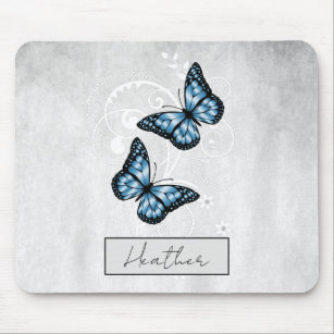 Brillante blaue Schmetterlinge Mousepad