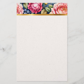 Brillante Farb-Rosen-Kopfzeile Schreibwaren Briefpapier
