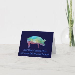 Brillante farbgewaschene Schweine Karte