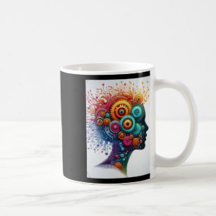 Brillante Genius Geist entfesseln Kreativität und Kaffeetasse