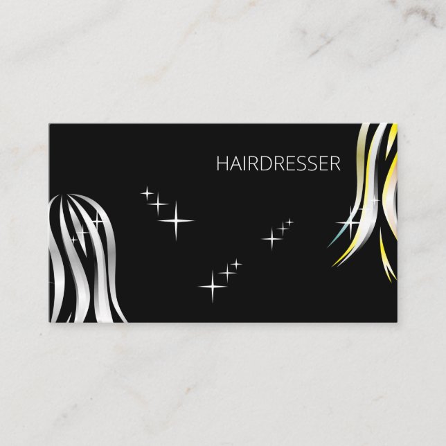 Brillante graue und gelbe, hölzerne Haare Visitenkarte (Vorderseite)