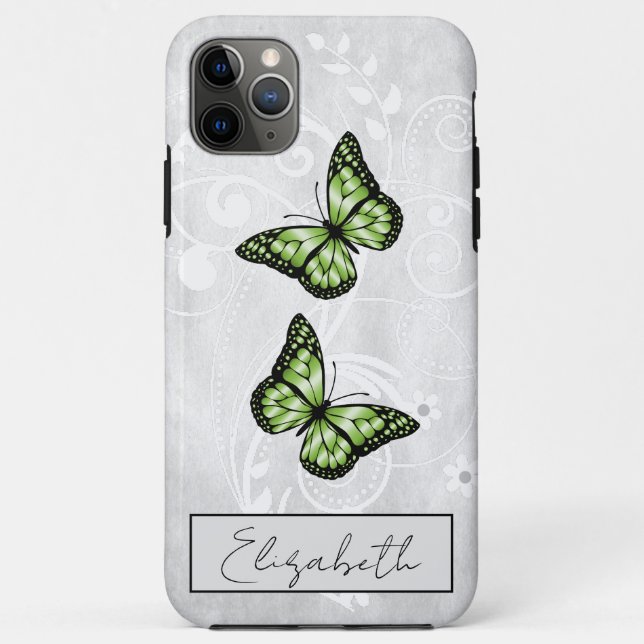 Brillante grüne Schmetterlinge Case-Mate iPhone Hülle (Rückseite)