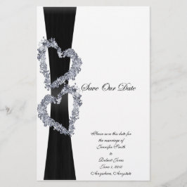 Brillante Herzen: schwarze Schleife und DiamantenH