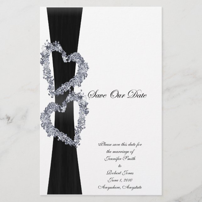 Brillante Herzen: schwarze Schleife und DiamantenH (Vorderseite)